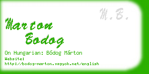 marton bodog business card